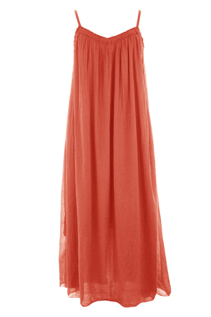 Strappy Cotton Midi Dress
