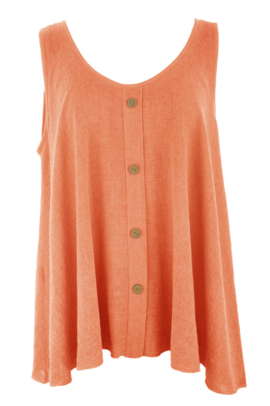 Button Detail Teabag Vest