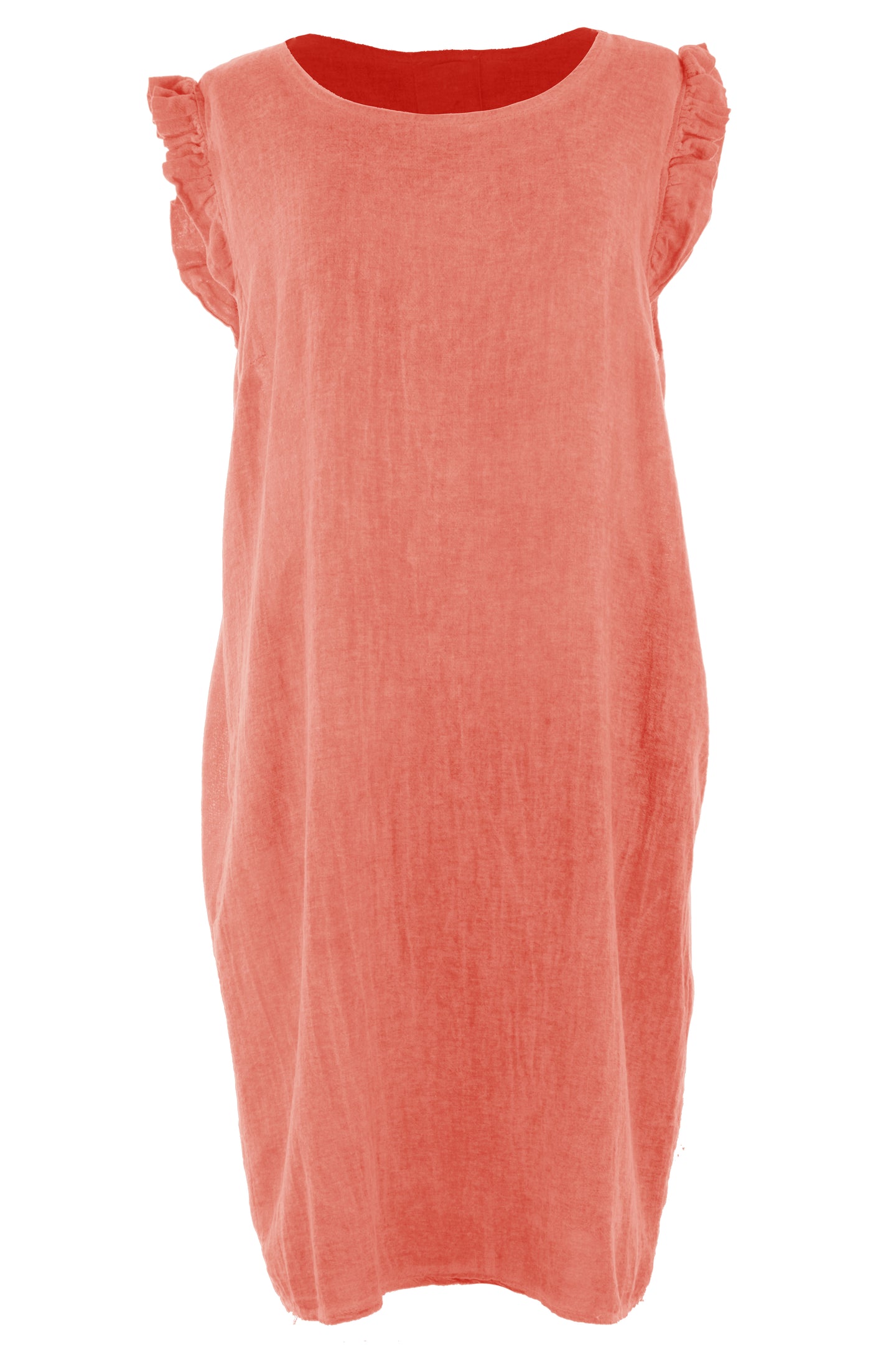 Sleeveless Button Back Linen Dress