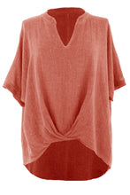 Load image into Gallery viewer, Twist Hem Teabag Linen Top
