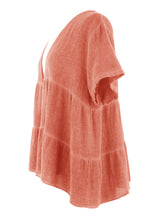 Load image into Gallery viewer, Button Tiered Linen Top
