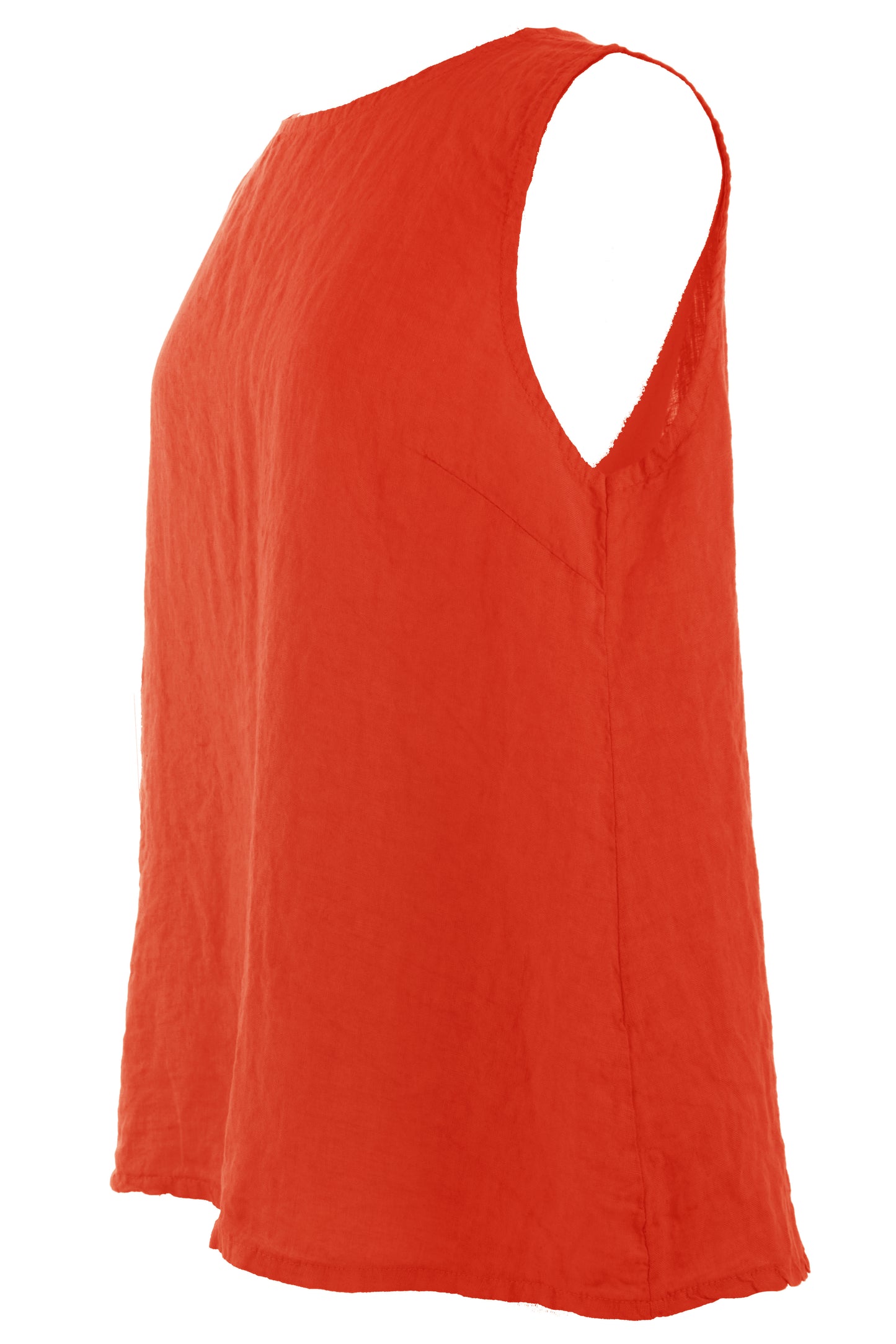 Sleeveless Button Back Linen Top