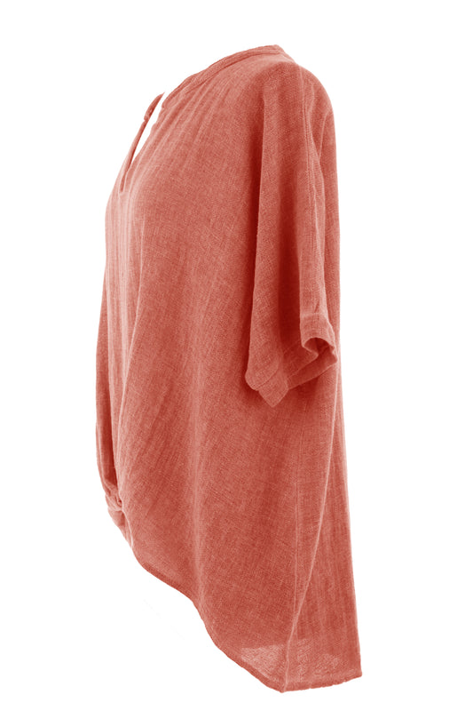 Twist Hem Teabag Linen Top
