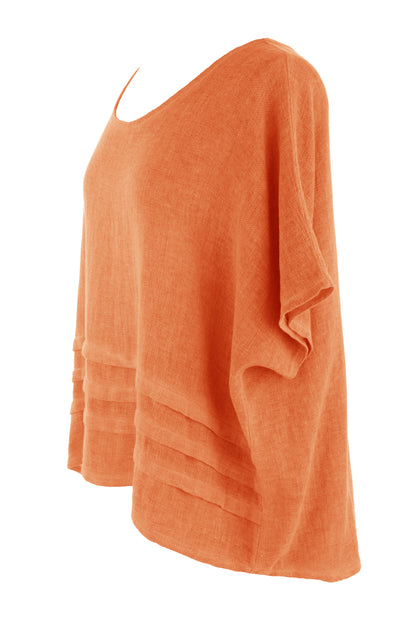 Pleat Detail Teabag Linen Top