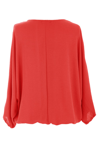 Puffball Hem Necklace Top