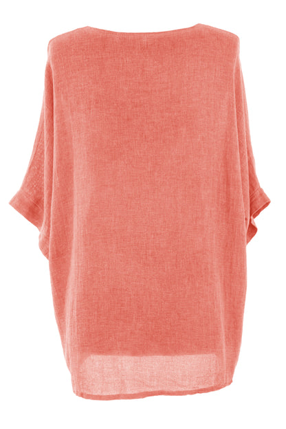 Twist Front Teabag Linen Top