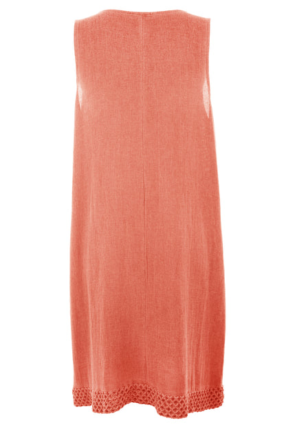 Sleeveless 2 Pocket Teabag Linen Dress