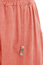 Load image into Gallery viewer, Button Detail Cropped Linen Trouser
