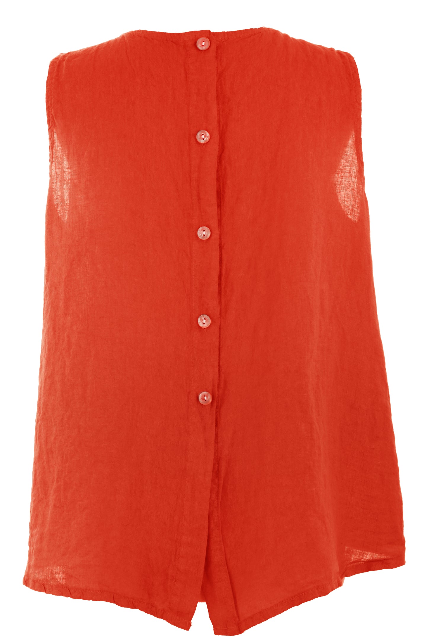 Sleeveless Button Back Linen Top