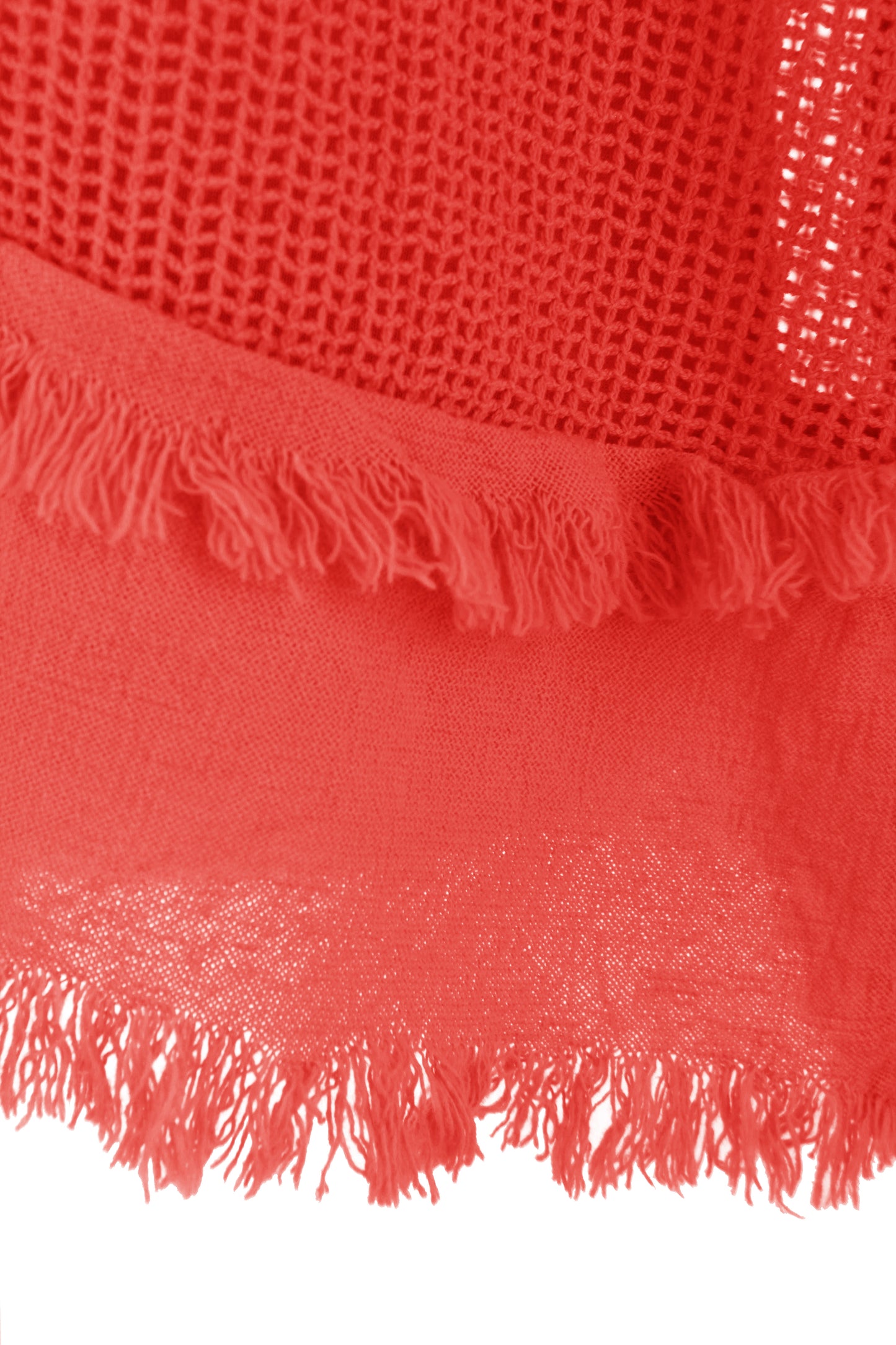 Frayed Trim Mesh Top with Vest