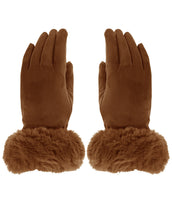 Load image into Gallery viewer, Faux Fur Cuff Suede Gloves
