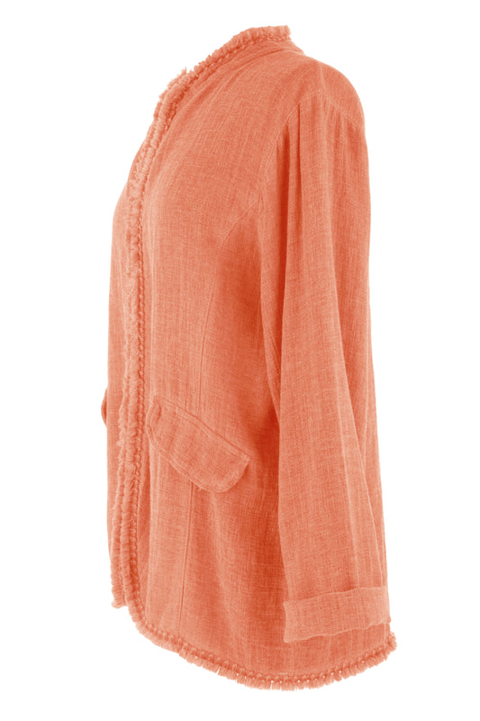 Flap Detail Teabag Linen Jacket
