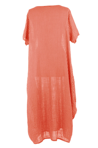 Stripe 2 Pocket Tulip Midi