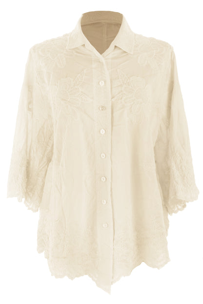 Floral Embroidery Shirt