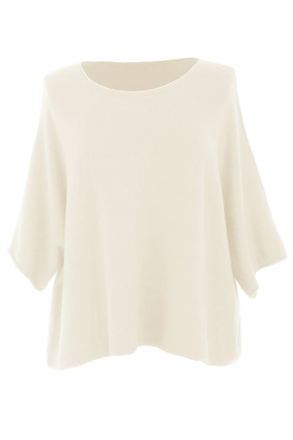 Batwing Short Sleeve Soft Knit Jumper