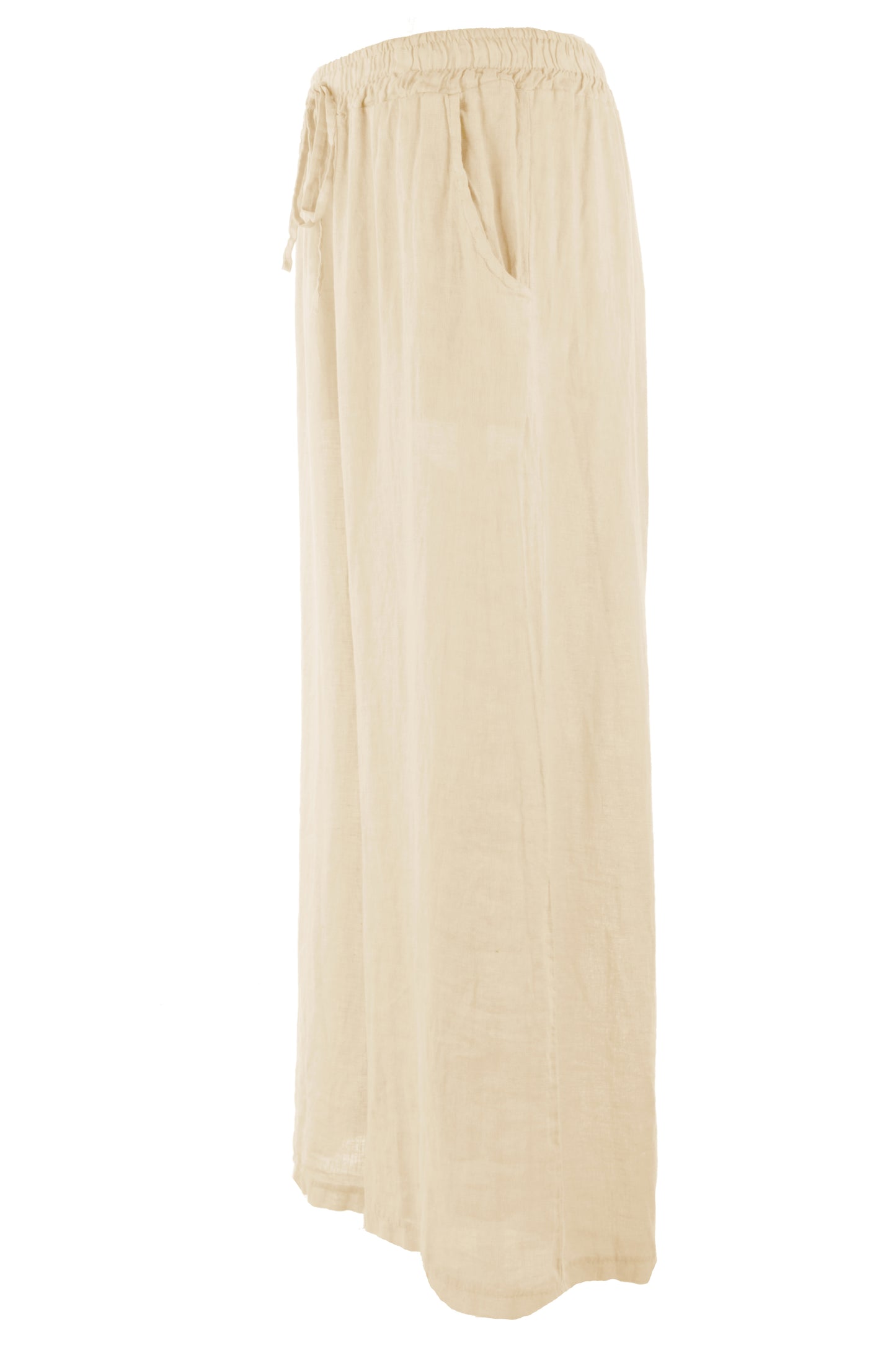 2 Pocket Wide Leg Linen Trouser