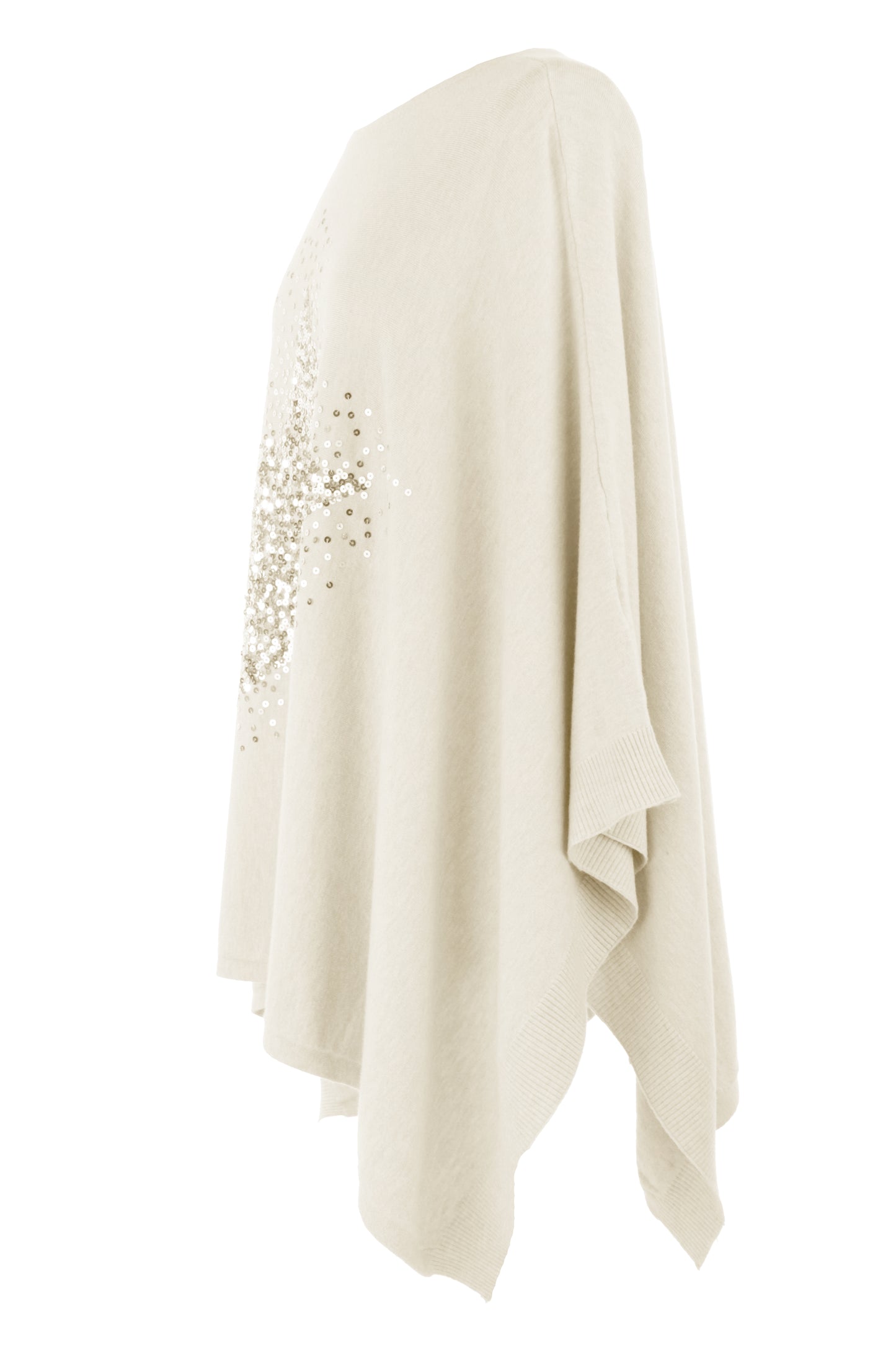 Sequin Star Knit Poncho