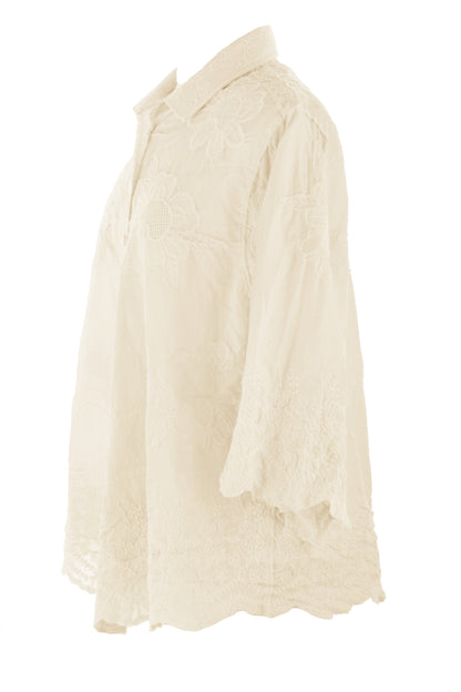 Floral Embroidery Shirt