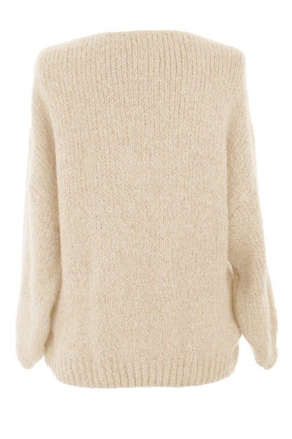 Lace Up Neck Wool Knit Jumper