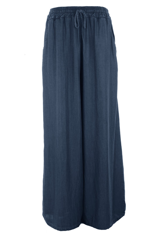 Straight Wide Leg Denim Trouser