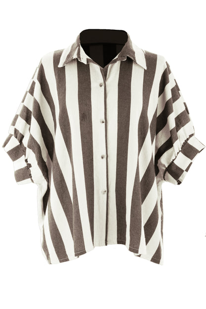 Woven Stripe Cotton Shirt
