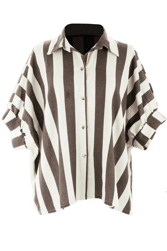 Woven Stripe Cotton Shirt