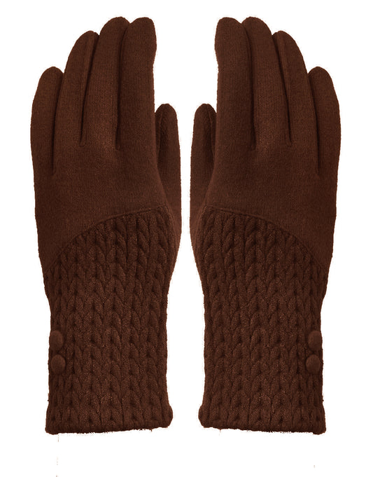 Button Cashmere Knit Gloves
