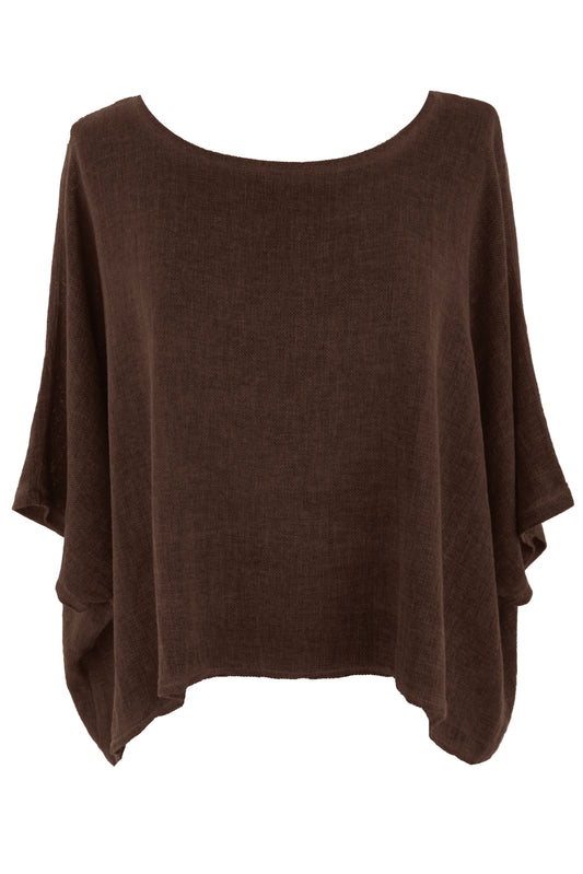 Button Detail Back Hopsack Top