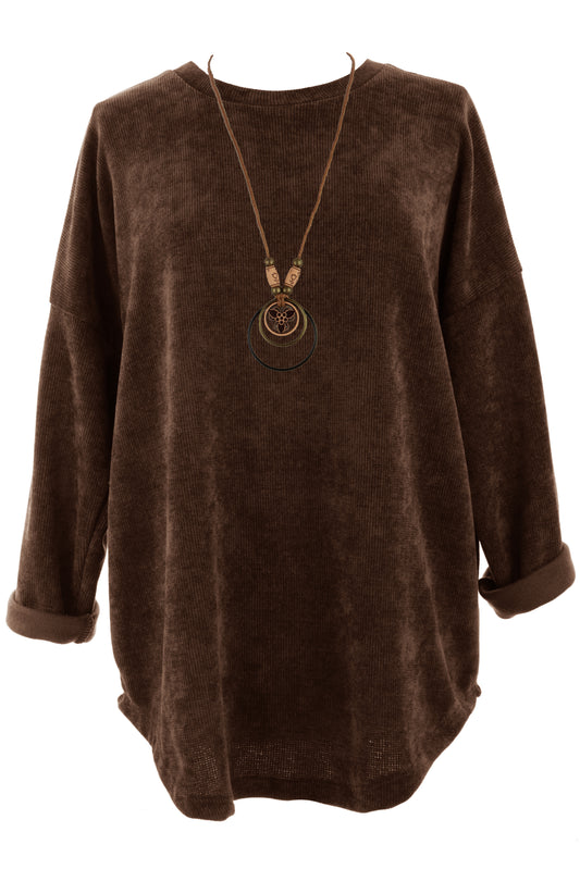 Chenille Necklace Top
