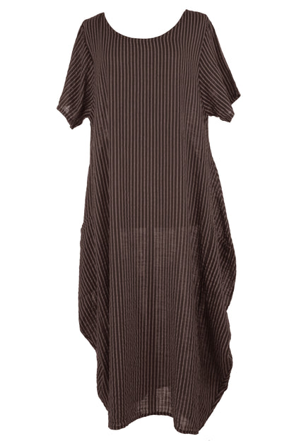 Stripe 2 Pocket Tulip Midi