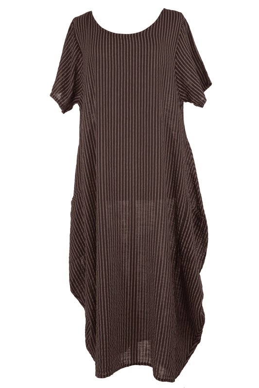 Stripe 2 Pocket Tulip Midi