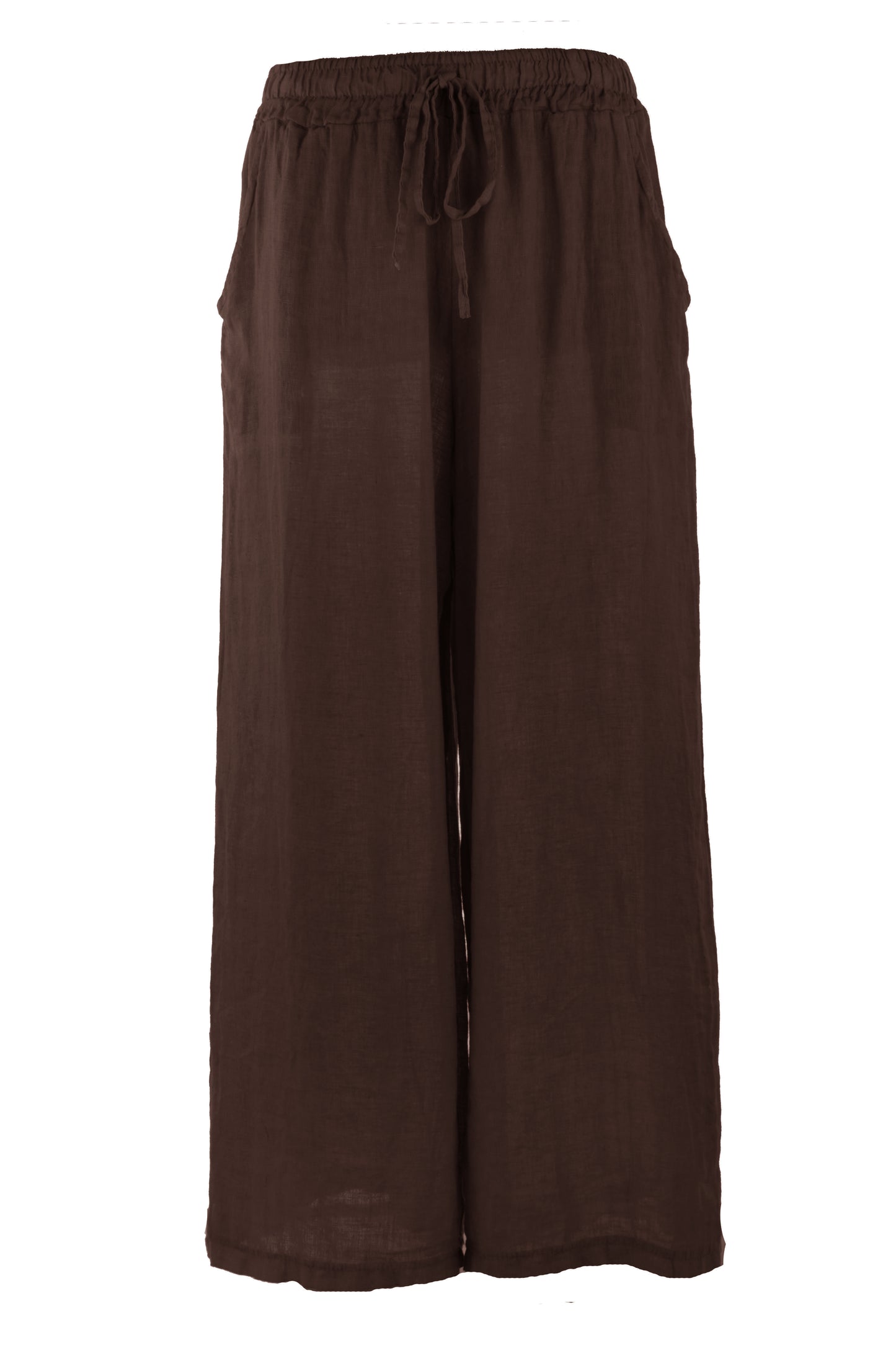 2 Pocket Wide Leg Linen Trouser