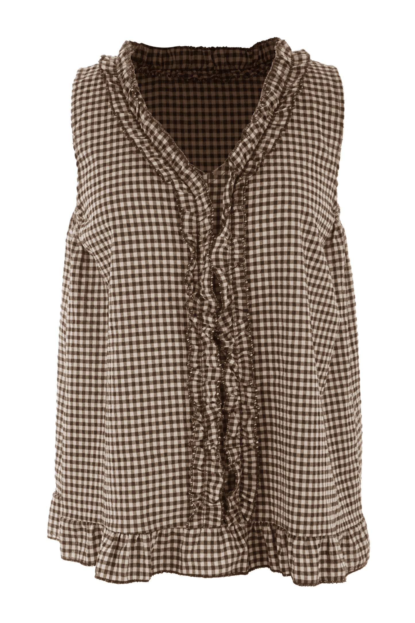 Sleeveless Gingham Top