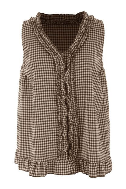 Sleeveless Gingham Top