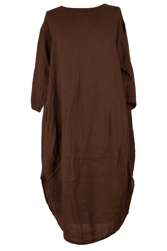 2 Pocket Cocoon Linen Midi