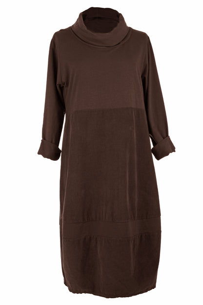 Cowl Corduroy Panel Midi