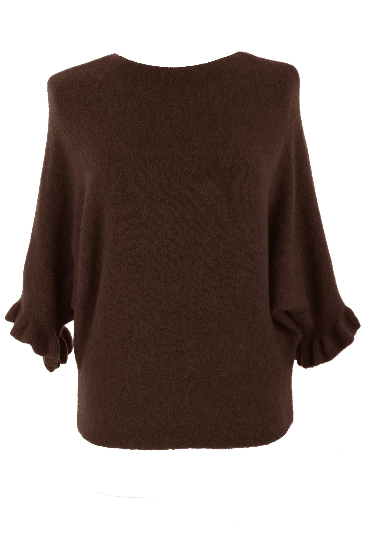 Frill Batwing Soft Knit Wool Jumper
