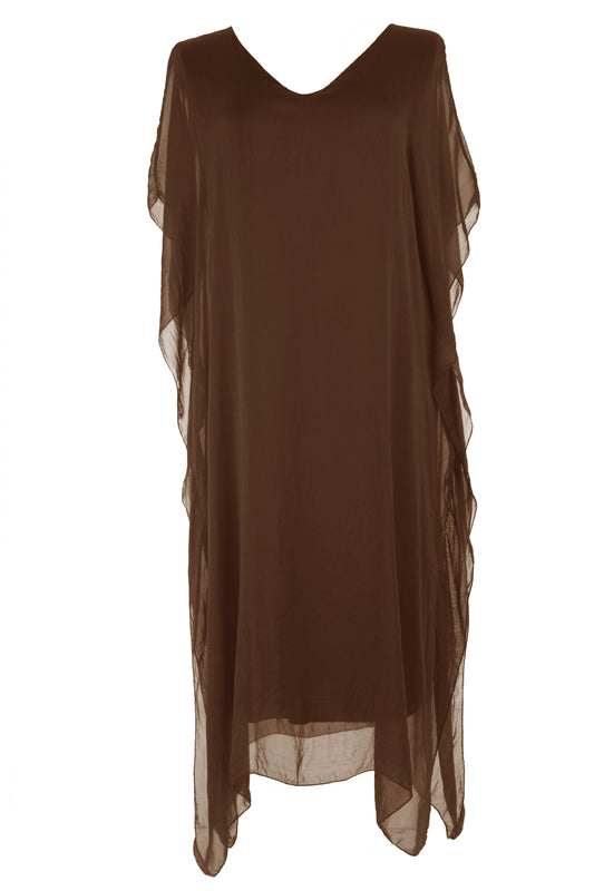 Batwing Silk Kaftan Midi