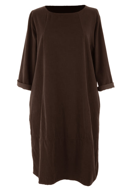 3/4 Sleeve Corduroy Dress