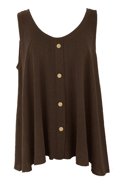 Button Detail Teabag Vest