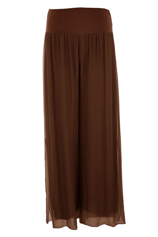 Wide Leg Silk Trouser