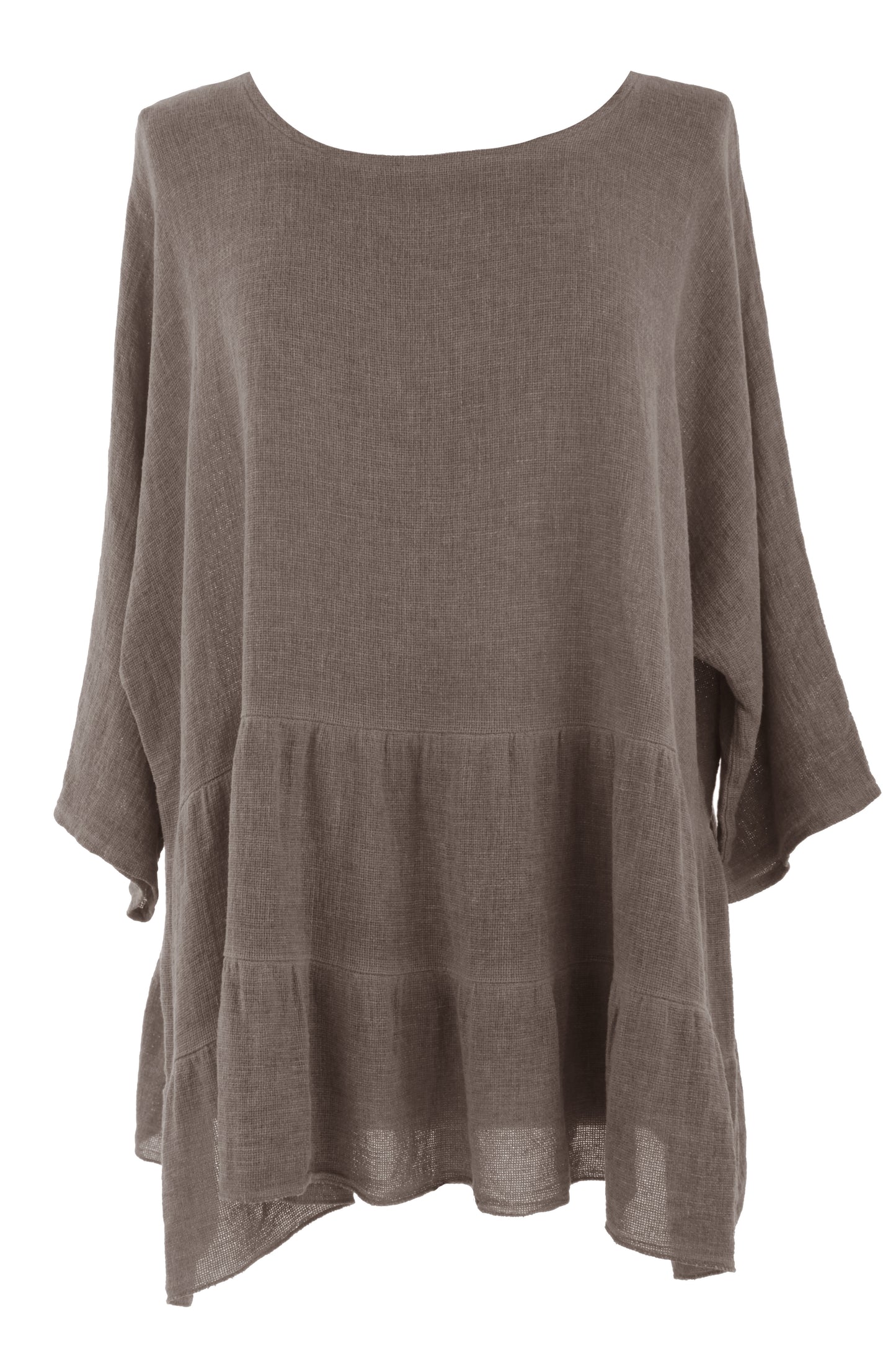 Tiered Hopsack Linen Top