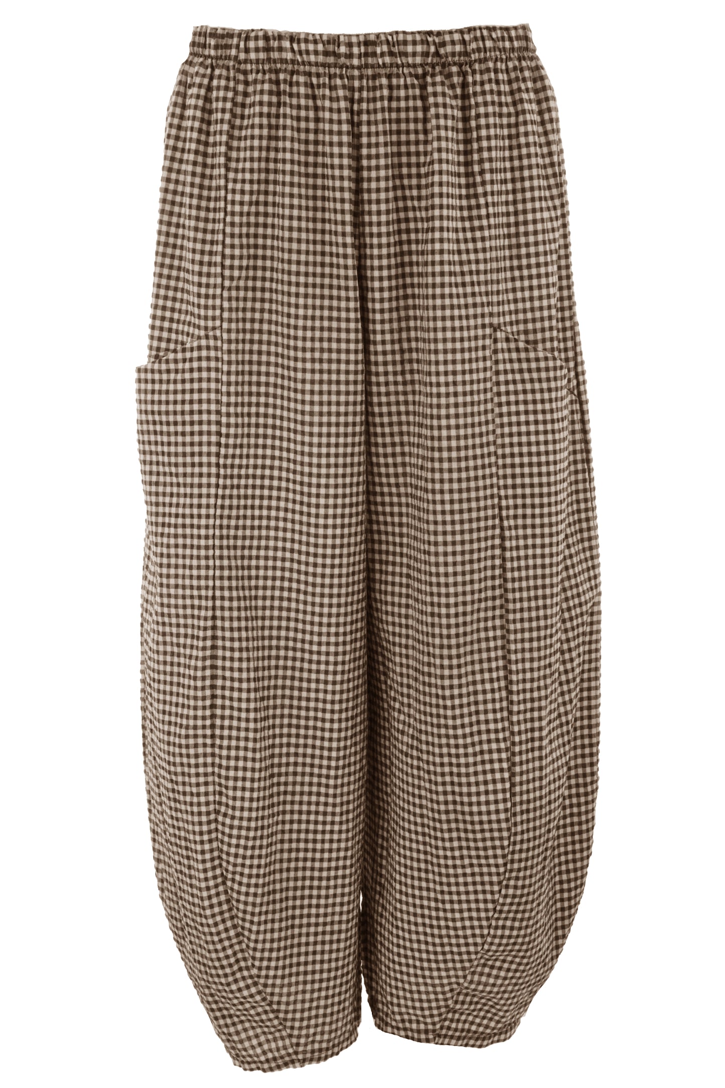 Barrel Leg Gingham Trouser