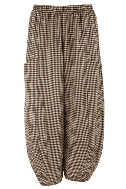 Barrel Leg Gingham Trouser