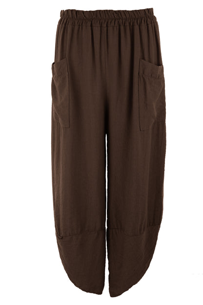 2 Pocket Ankle Length Barrel Leg Trouser