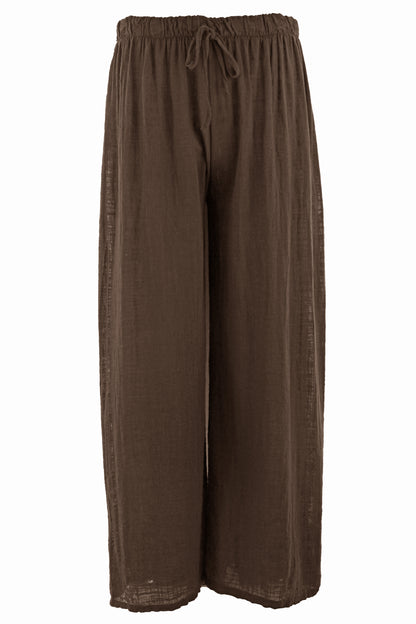Wide Leg Lightweight Cotton Trouser