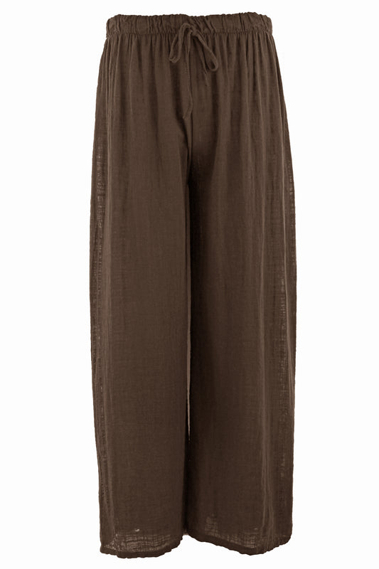 Wide Leg Lightweight Cotton Trouser