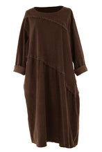 Load image into Gallery viewer, Frayed Detail Corduroy Dress
