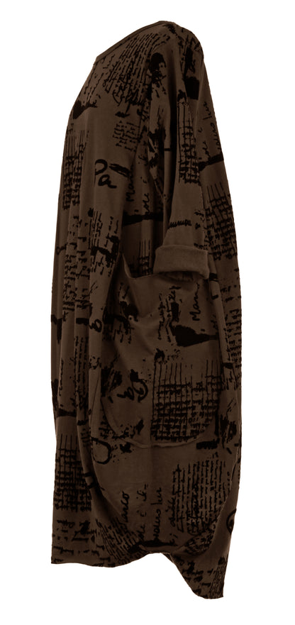 Flocking Script Midi Dress
