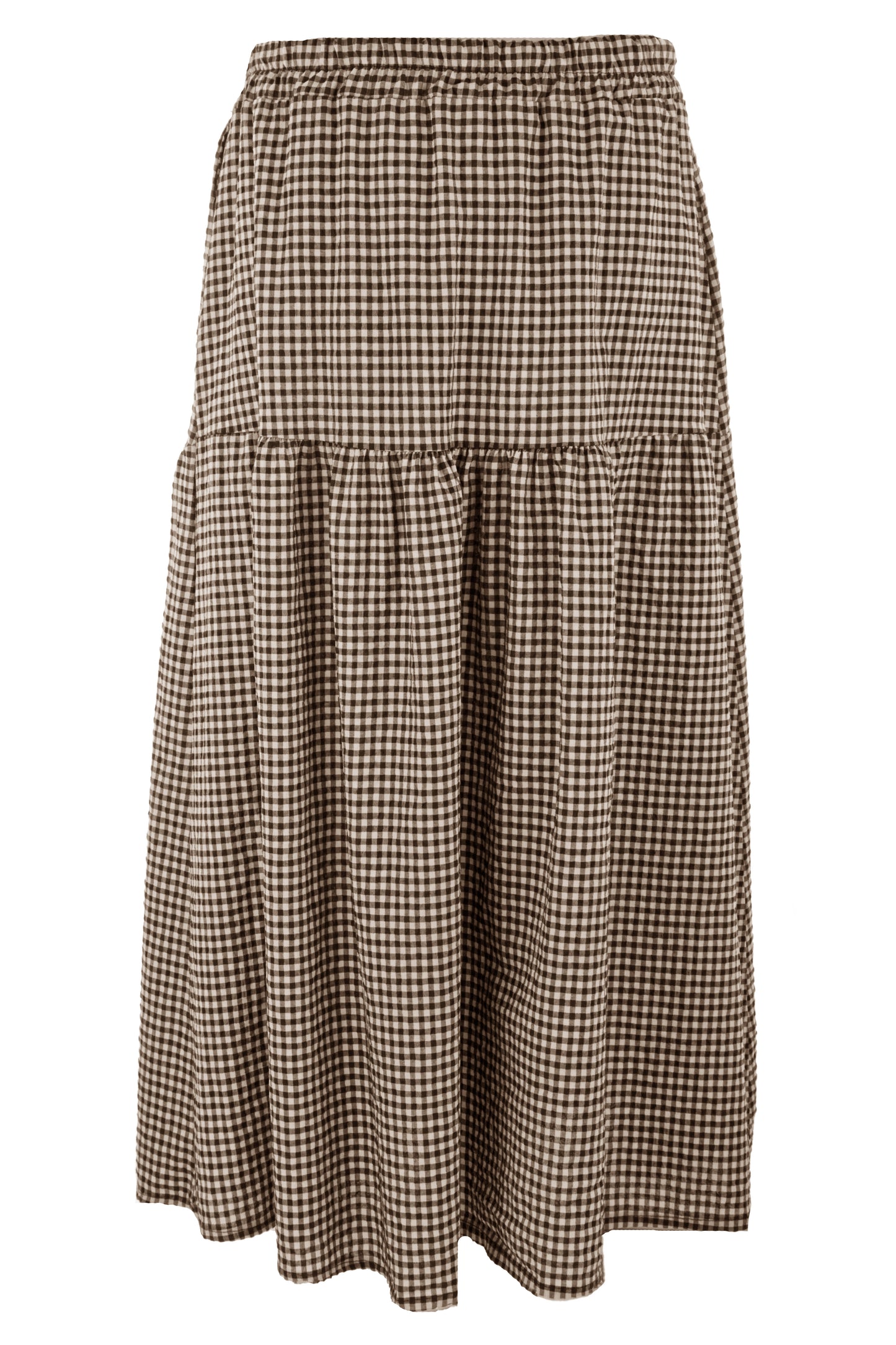 2 Pocket Gingham Midi Skirt